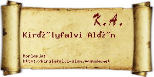 Királyfalvi Alán névjegykártya